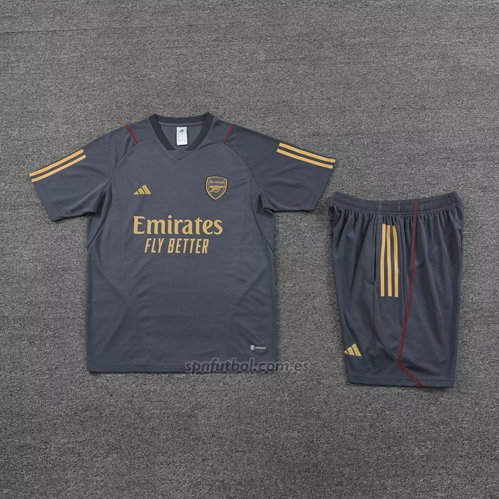 Chandal del Arsenal Manga Corta 2023-2024 Gris - Pantalon Corto